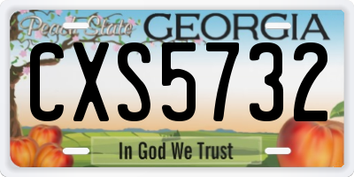 GA license plate CXS5732