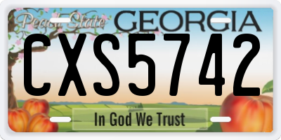 GA license plate CXS5742