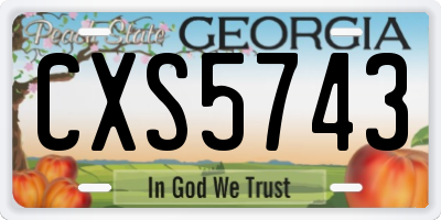 GA license plate CXS5743