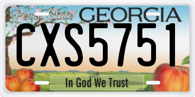 GA license plate CXS5751