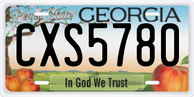 GA license plate CXS5780