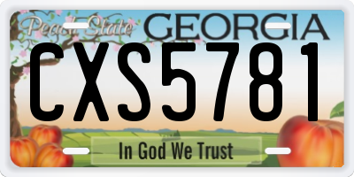 GA license plate CXS5781