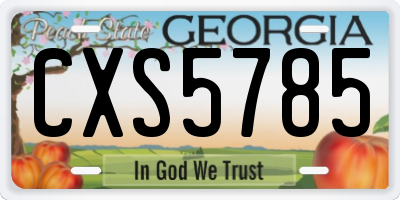 GA license plate CXS5785