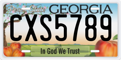 GA license plate CXS5789
