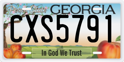 GA license plate CXS5791