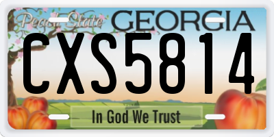 GA license plate CXS5814