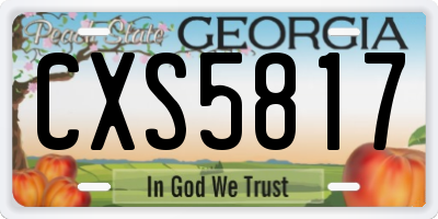 GA license plate CXS5817