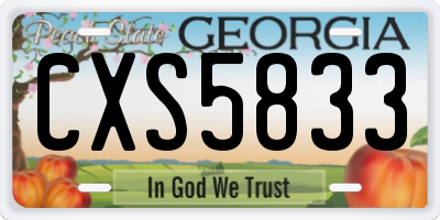 GA license plate CXS5833