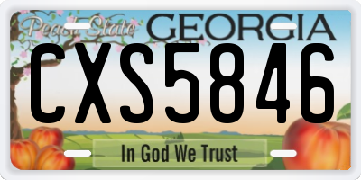 GA license plate CXS5846