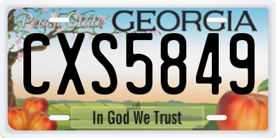 GA license plate CXS5849