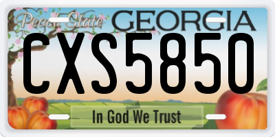 GA license plate CXS5850