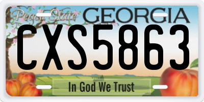 GA license plate CXS5863