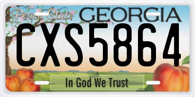 GA license plate CXS5864