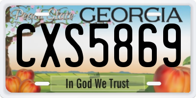GA license plate CXS5869