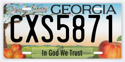 GA license plate CXS5871