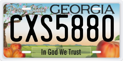 GA license plate CXS5880