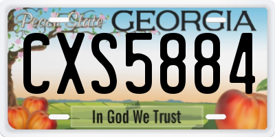 GA license plate CXS5884