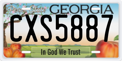 GA license plate CXS5887