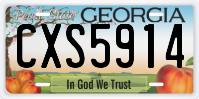GA license plate CXS5914