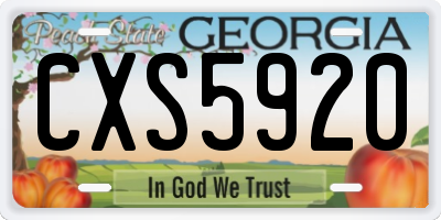 GA license plate CXS5920