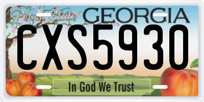 GA license plate CXS5930
