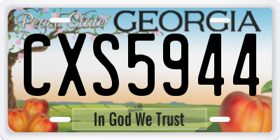 GA license plate CXS5944