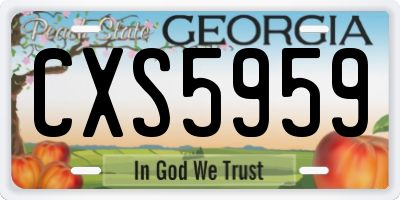 GA license plate CXS5959