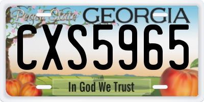 GA license plate CXS5965