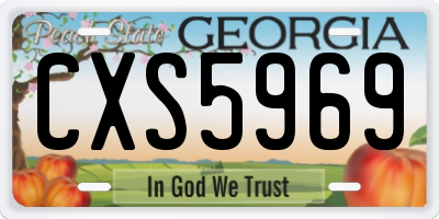 GA license plate CXS5969