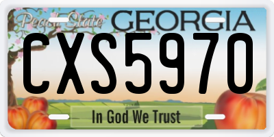 GA license plate CXS5970