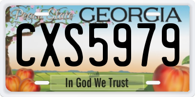 GA license plate CXS5979
