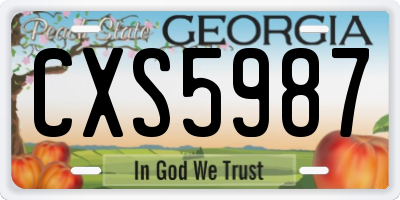 GA license plate CXS5987