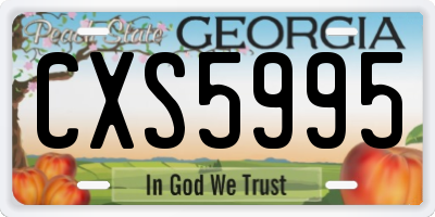 GA license plate CXS5995