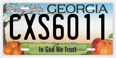 GA license plate CXS6011