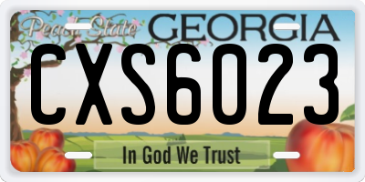GA license plate CXS6023