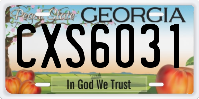 GA license plate CXS6031