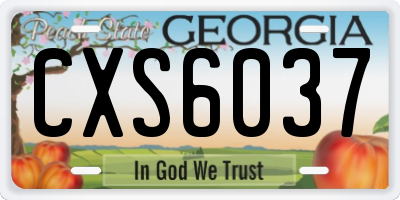 GA license plate CXS6037
