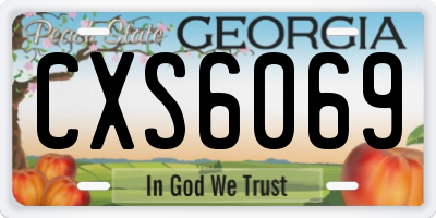 GA license plate CXS6069