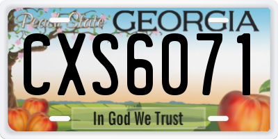 GA license plate CXS6071