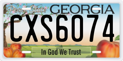 GA license plate CXS6074