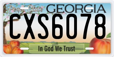 GA license plate CXS6078
