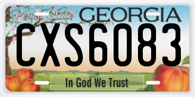 GA license plate CXS6083
