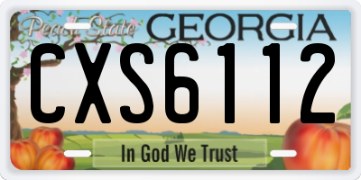 GA license plate CXS6112