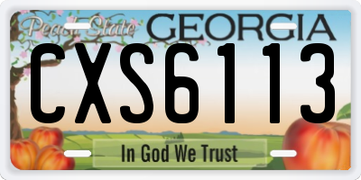 GA license plate CXS6113