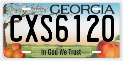GA license plate CXS6120