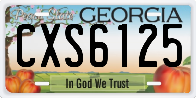 GA license plate CXS6125