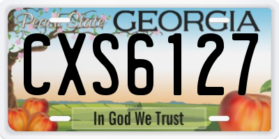 GA license plate CXS6127