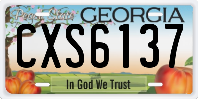 GA license plate CXS6137