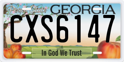 GA license plate CXS6147