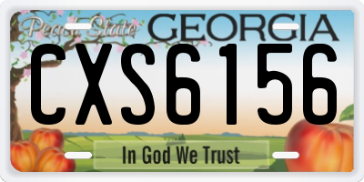 GA license plate CXS6156